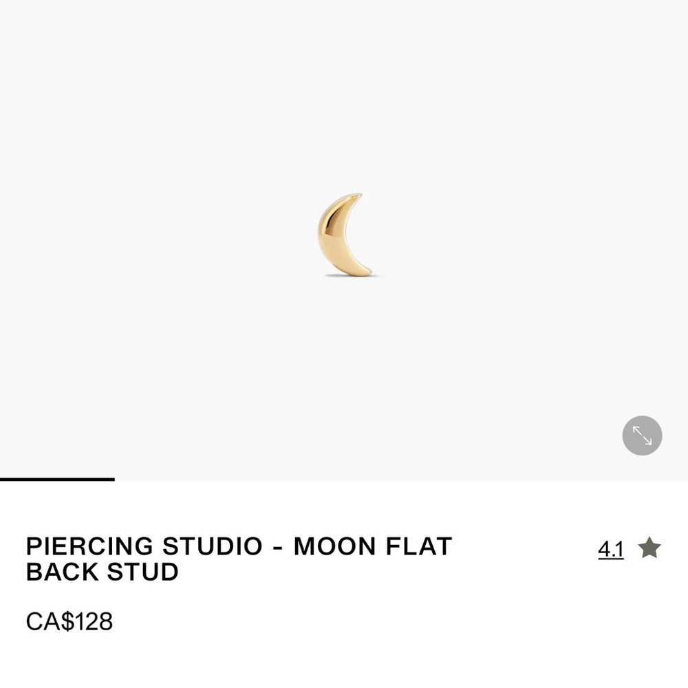 Mejuri Gold Moon Flat Back Stud Earring